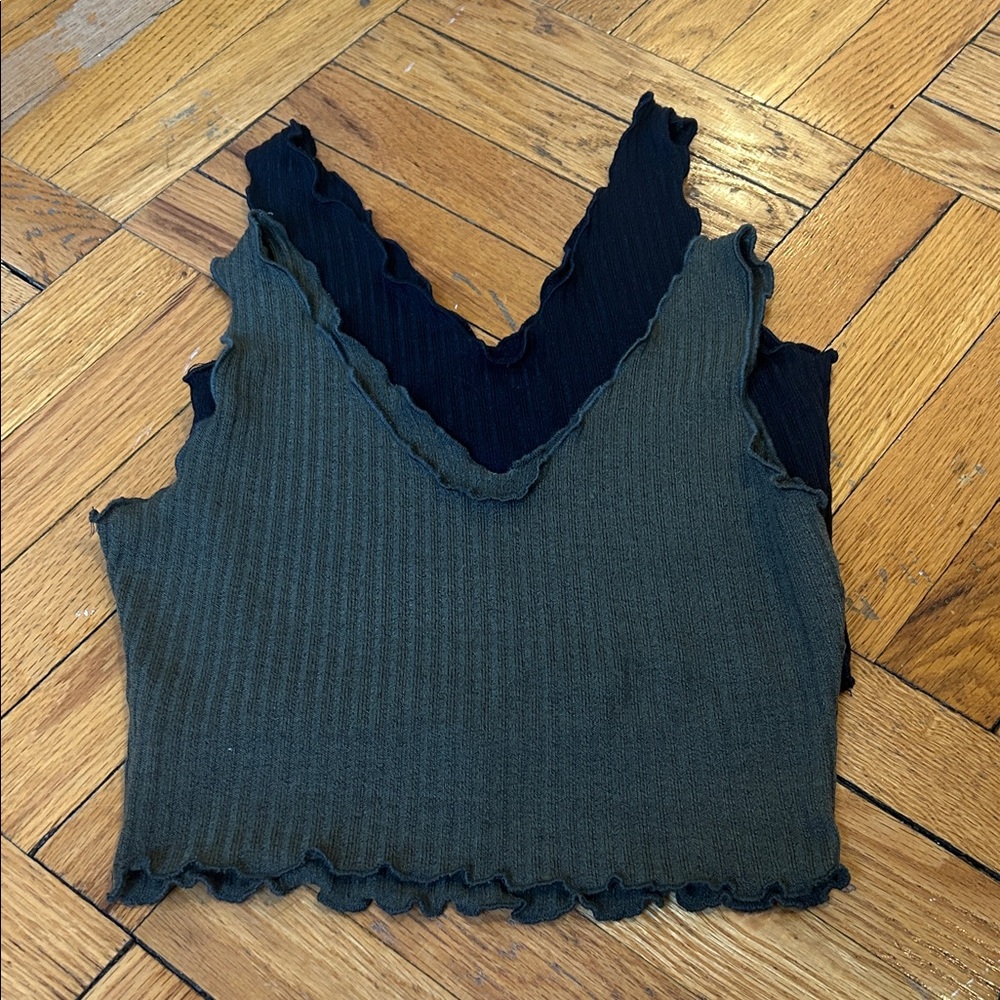 Shein Ribbed V-Neck Tank Top